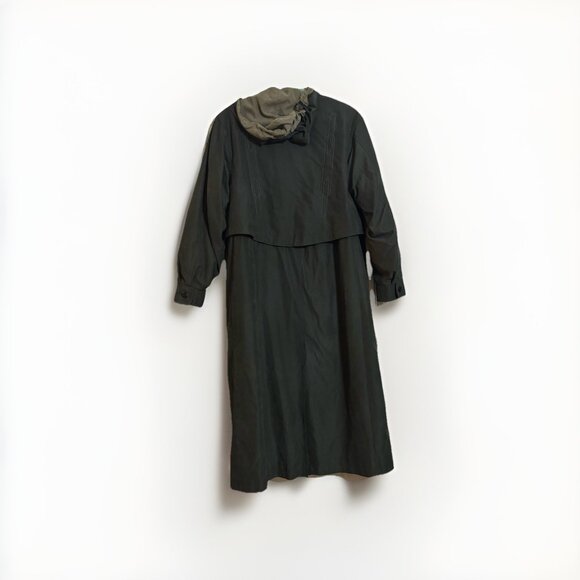 Fleet Street Green Winter Trench Coat Sz 8 Rare Western Embroidered Detail - Picture 2 of 7